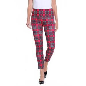 NEW SLIMSATION BY MULTIPLES wide band pull-on print ankle legging in multi